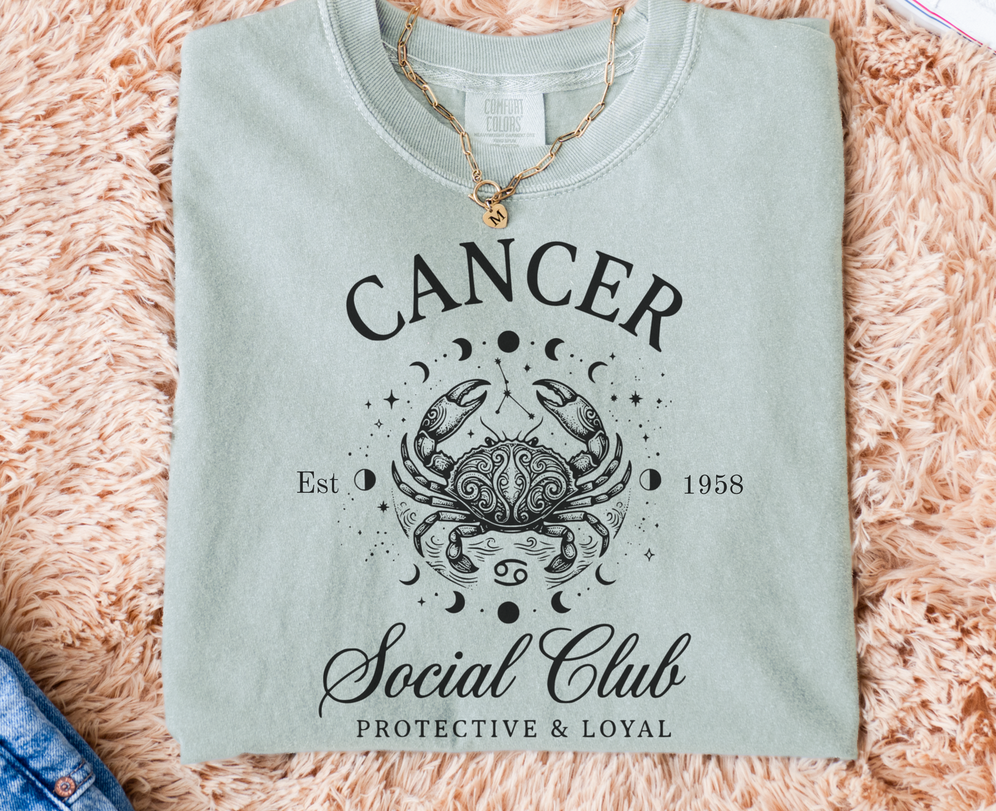 Custom Zodiac Social Club Shirt – Personalized Year Tee, Astrology Graphic Tee, Leo Virgo Aries Zodiac Shirt, Boho Celestial Shirt, Comfort Colors 1717