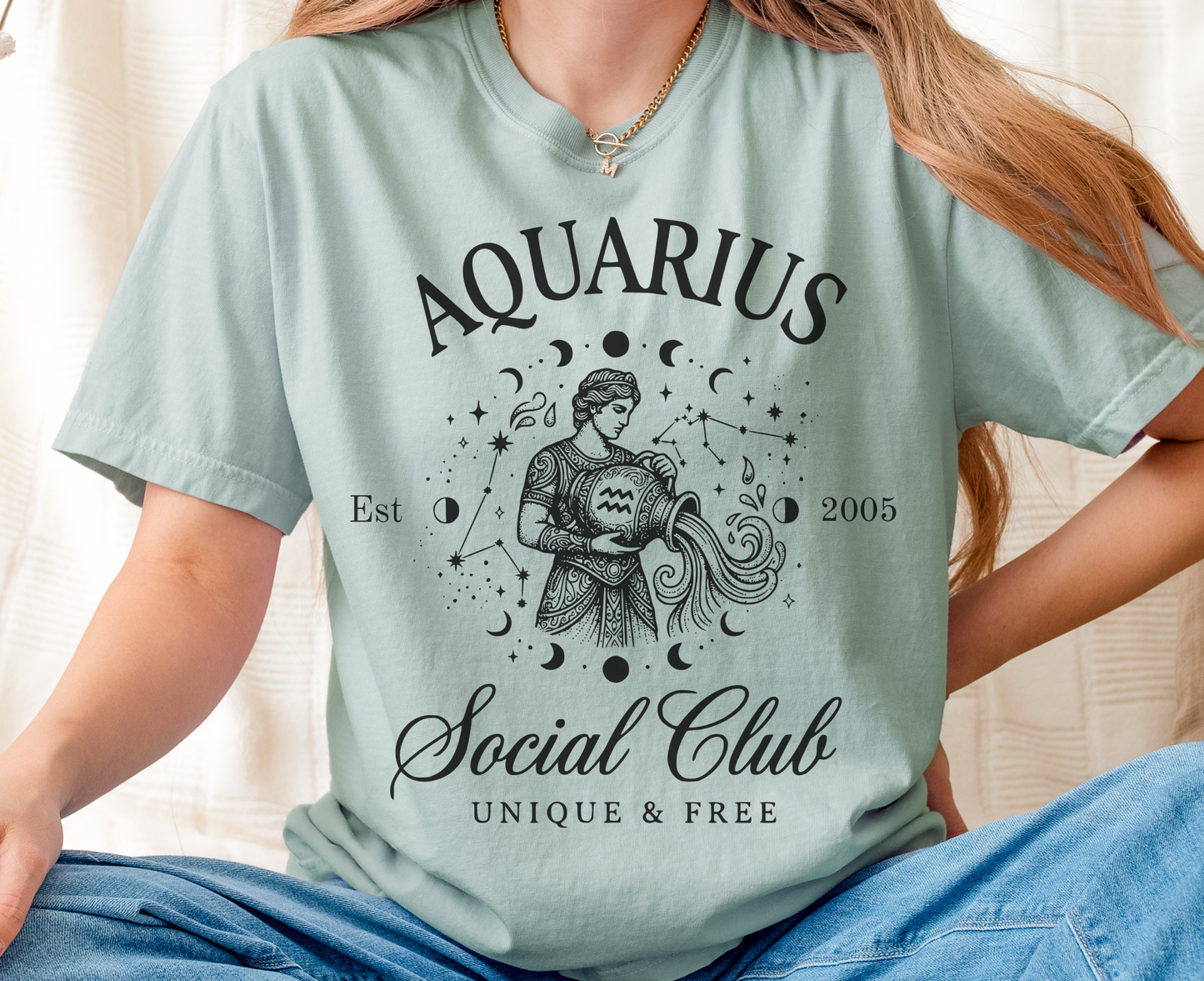 Custom Zodiac Social Club Shirt – Personalized Year Tee, Astrology Graphic Tee, Leo Virgo Aries Zodiac Shirt, Boho Celestial Shirt, Comfort Colors 1717