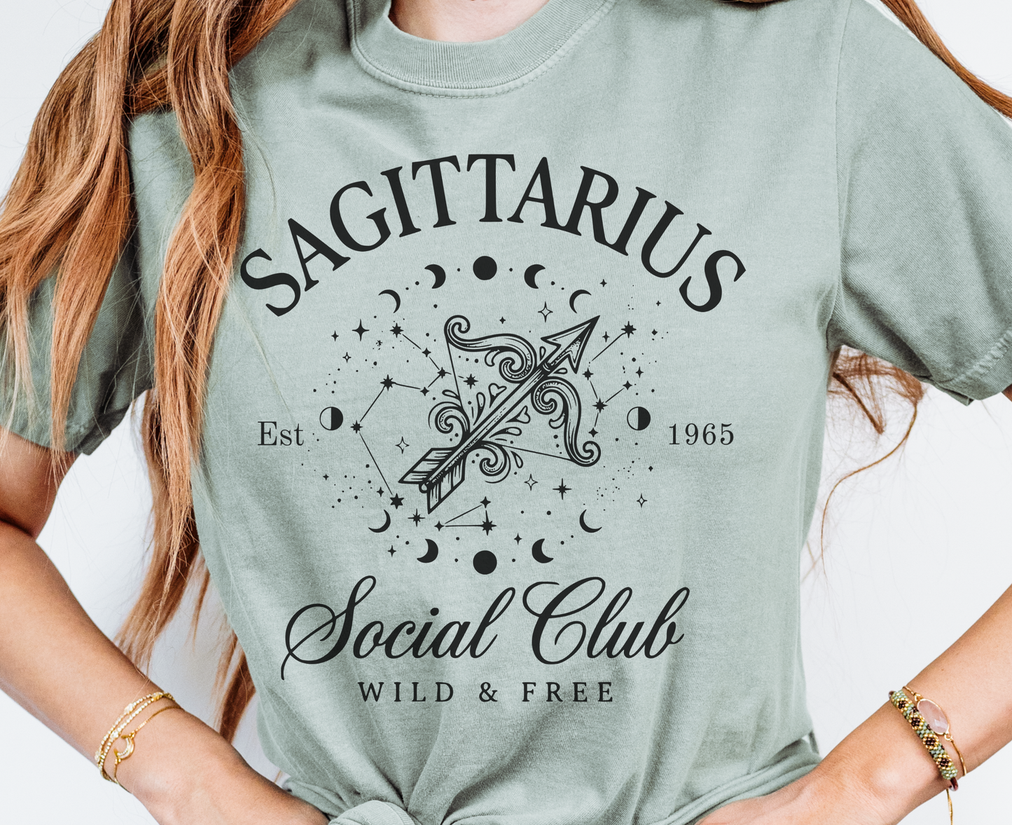 Custom Zodiac Social Club Shirt – Personalized Year Tee, Astrology Graphic Tee, Leo Virgo Aries Zodiac Shirt, Boho Celestial Shirt, Comfort Colors 1717