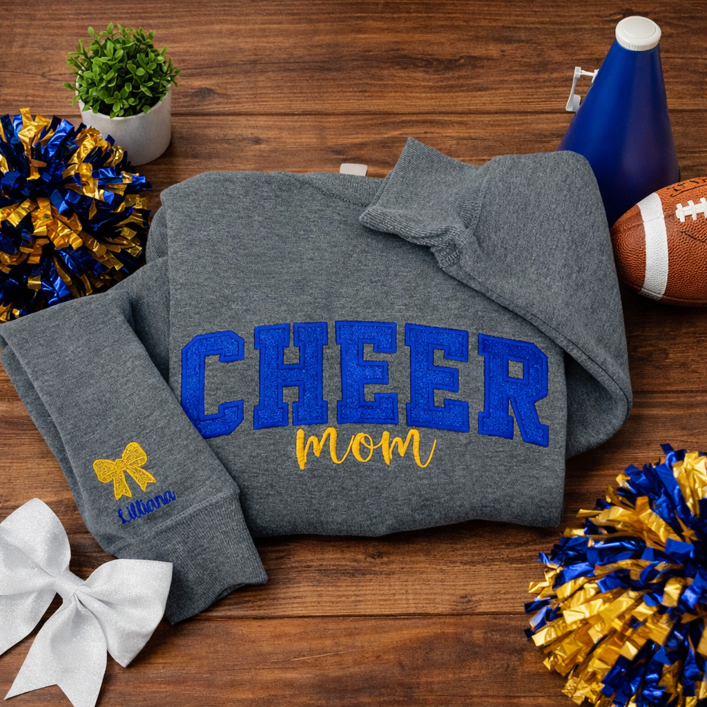 Cheer Mom Embroidered Crewneck