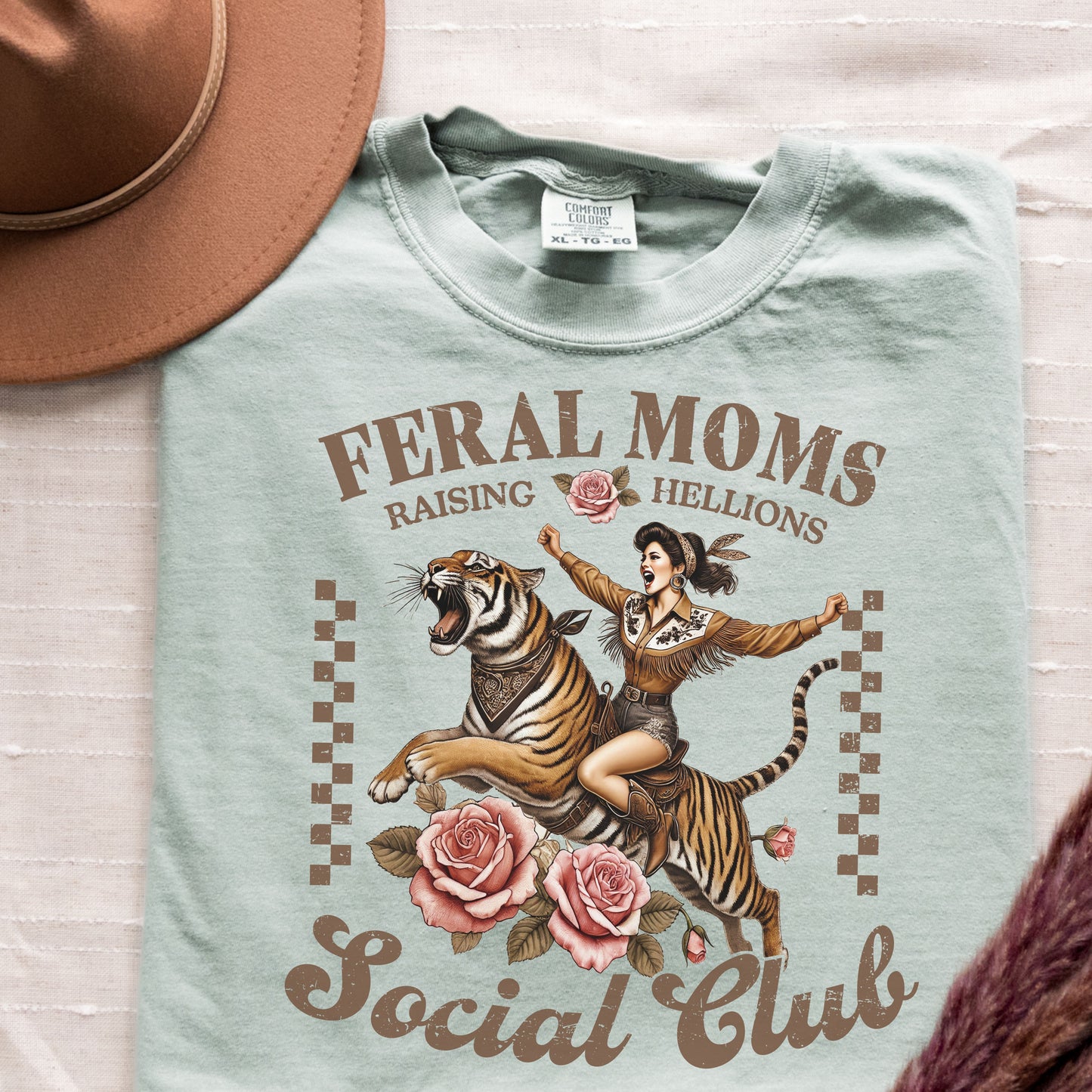 Feral Moms Social Club Shirt – Funny Mom Life Western Tee - Custom Colors 1717 Bay